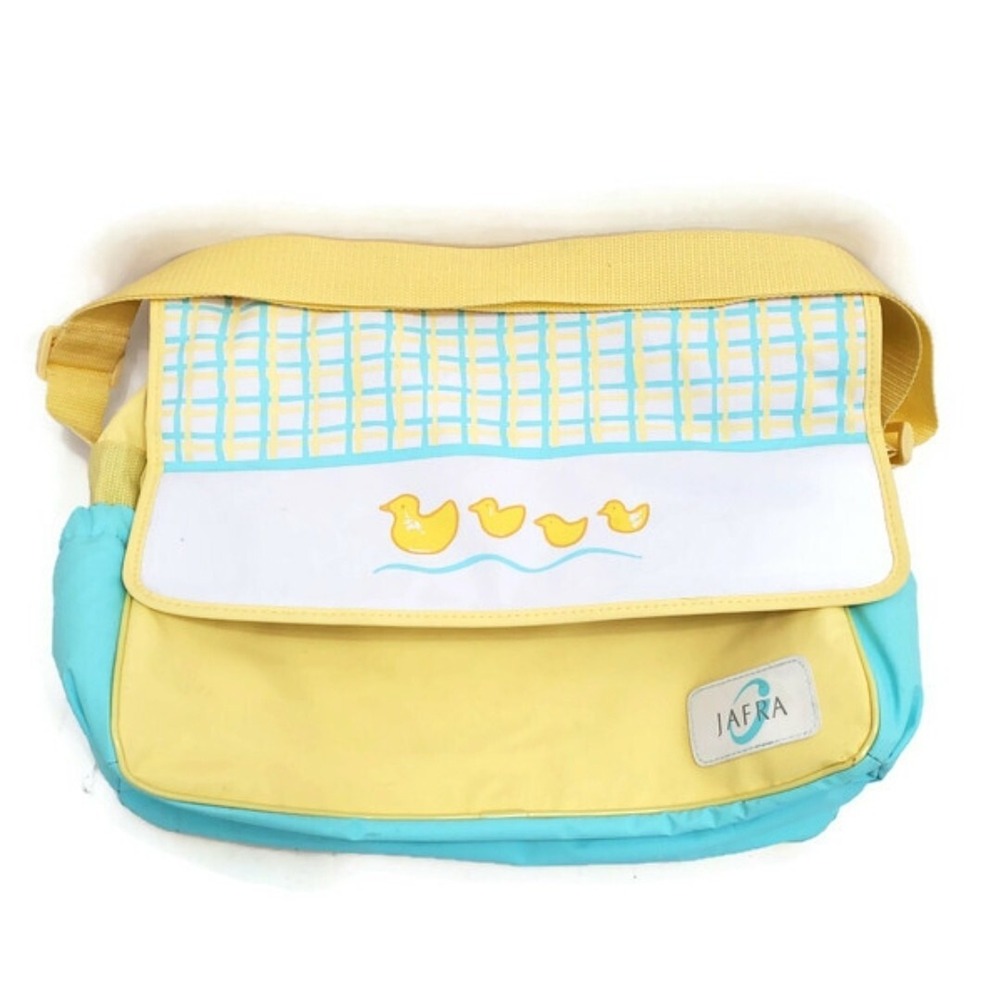Vintage Baby Diaper Nappy Bag Jafra Duck Diaper Bag Vinyl Yellow Teal